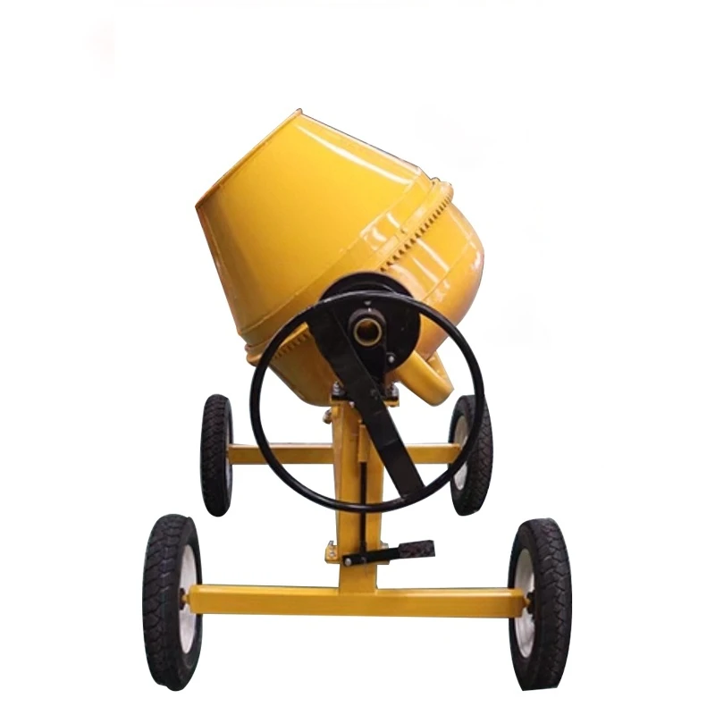 Small Portable Cement Mortar Concrete Mixer Vertical Drum Mixer Movable Feed Mixer Compact Electric Concrete Mixing Machine