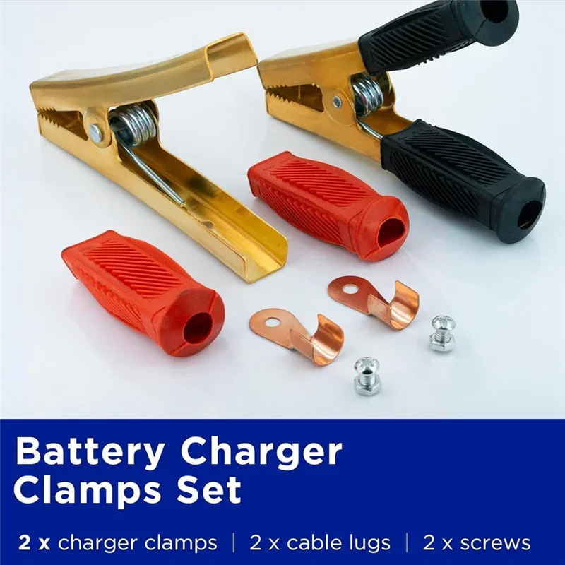 1 Pair Battery Jumper Cable Clamps, Crocodile Clamps, 1000A Pure Brass Cable Wire Clips Suitable For Car Truck Boat