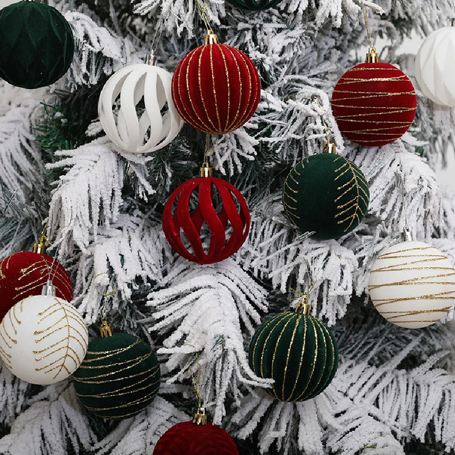 Shatterproof Christmas Tree Hanging Balls Elf Red Green White Vibrant Break-Resistant Ornaments for Holiday Wedding Party Decor