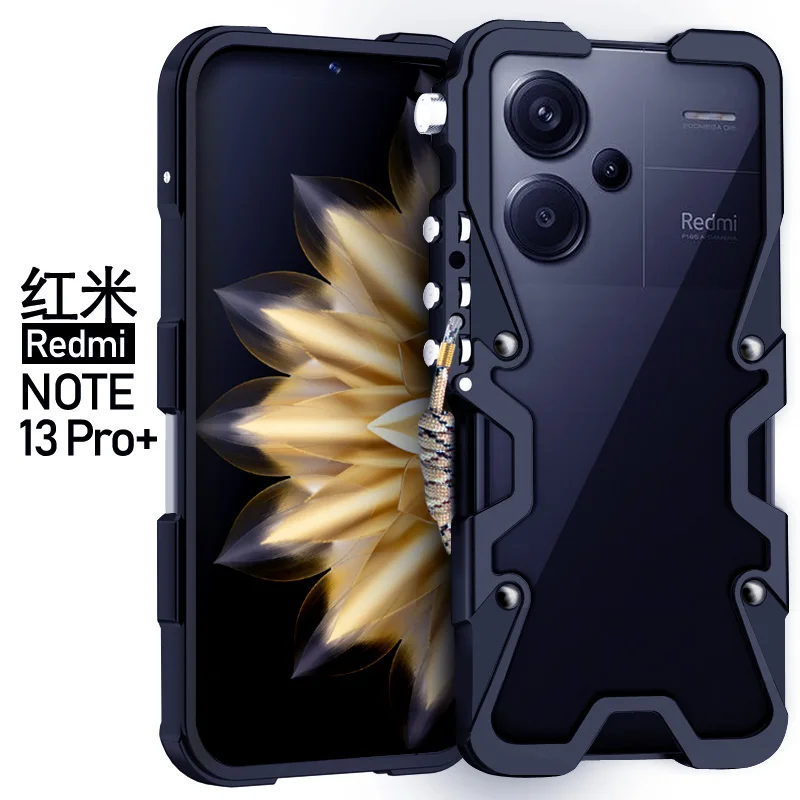 Aluminum Mechanical Arm Bumper Case For Xiaomi Redmi Note 13 Note13 Pro Plus Case Cover Metal Phone Protective Shell Bag