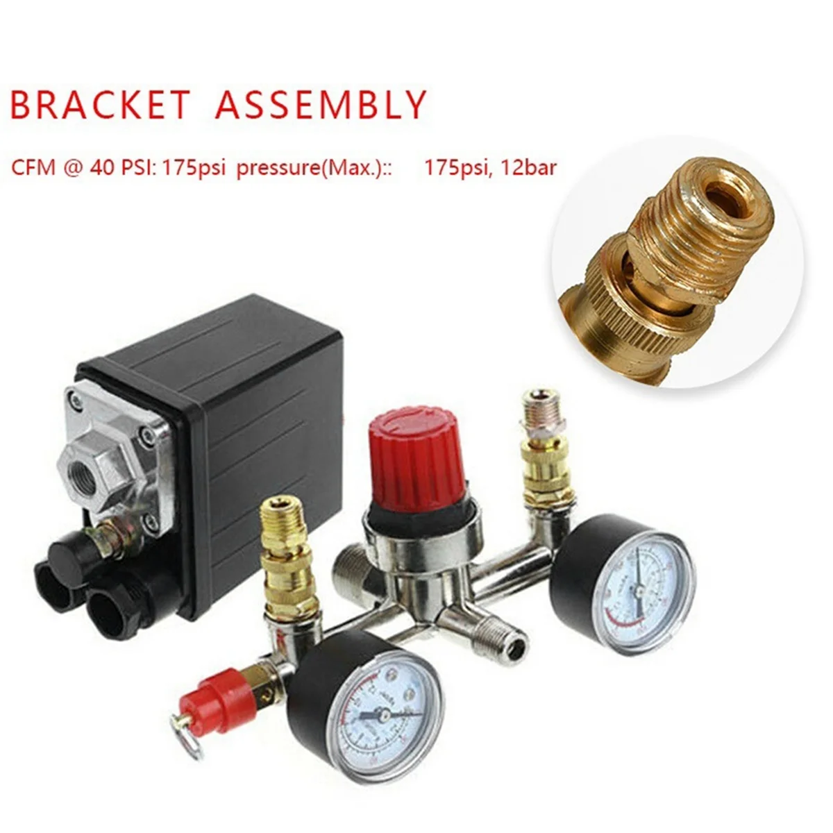 

ABAZJ 175Psi 12Bar 230V 16A Air Compressor Pressure ON/OFF Switch Control Valve Knob
