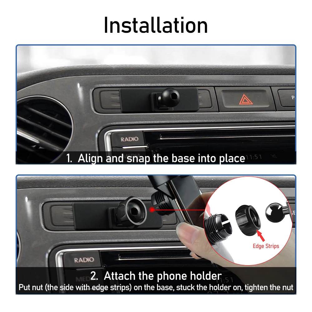 Auto-Handyhalter für Volkswagen VW Tiguan 2012 2013 2014 2015 2016 Grad drehbarer GPS-Spezialhalterungshalter – Detail 5