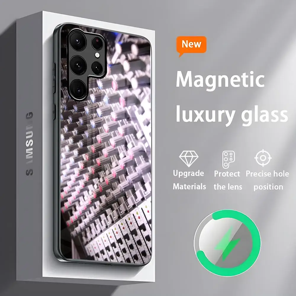 Audioe Mixere Mixing Phone Case S24 Ultra Cases Celulares For Samsung S24 S23 S22 S21 S20 Plus Ultra Note20 Glass Magnetic Phon