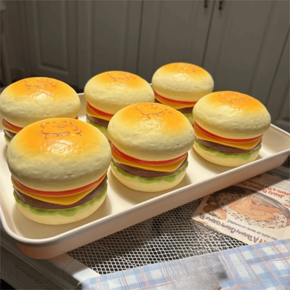 Langsam steigendes Capybara-Hamburger-Spielzeug, weicher Rückprall, Stressabbau, Hand, entspannendes Geschenk, leichtes, tragbares Kuchen-Simulationsspielzeug, Geschenk