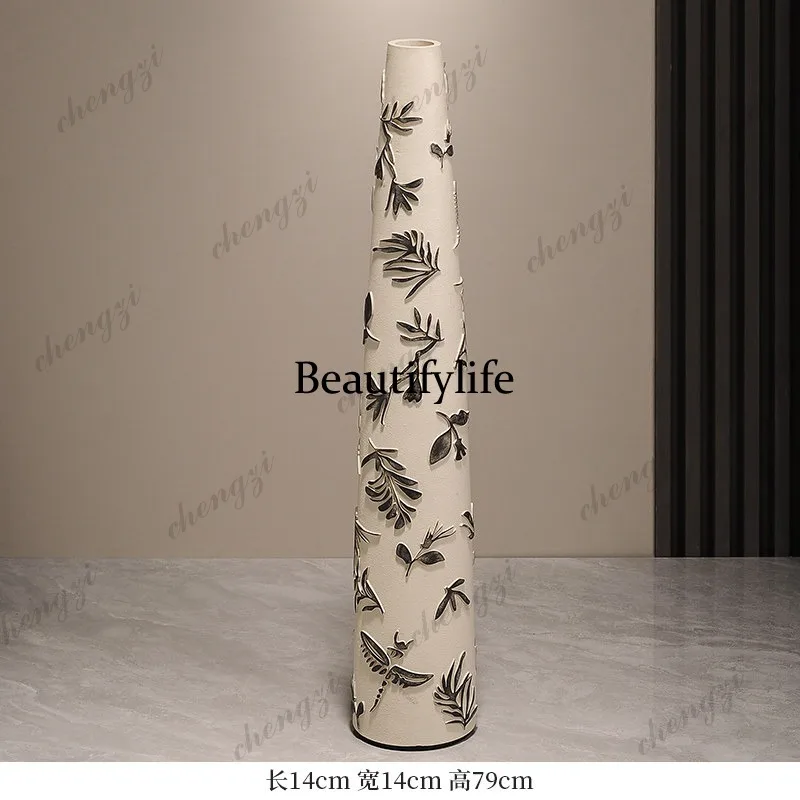 A95 minimalist TV cabinet next to the large vase ornament living room floor high home decoration