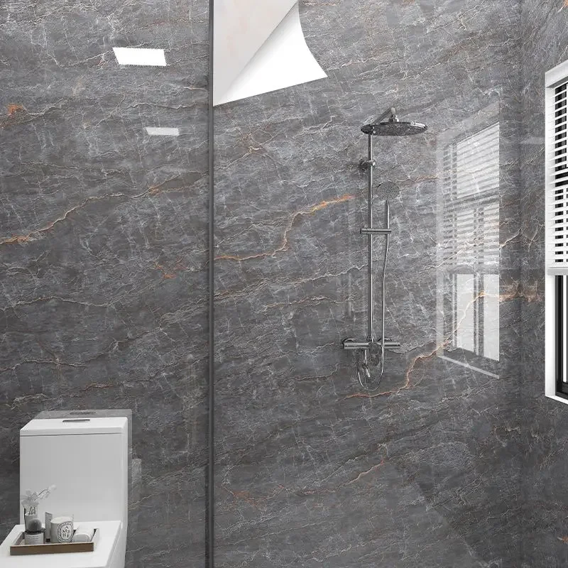 Moderne selbstklebende Tapetenrolle mit 10 Meter wasserdichten, schimmelfesten Aufklebern, für Badezimmer, Küche, Renovierung, Marmorfliesenaufkleber – Detail 9