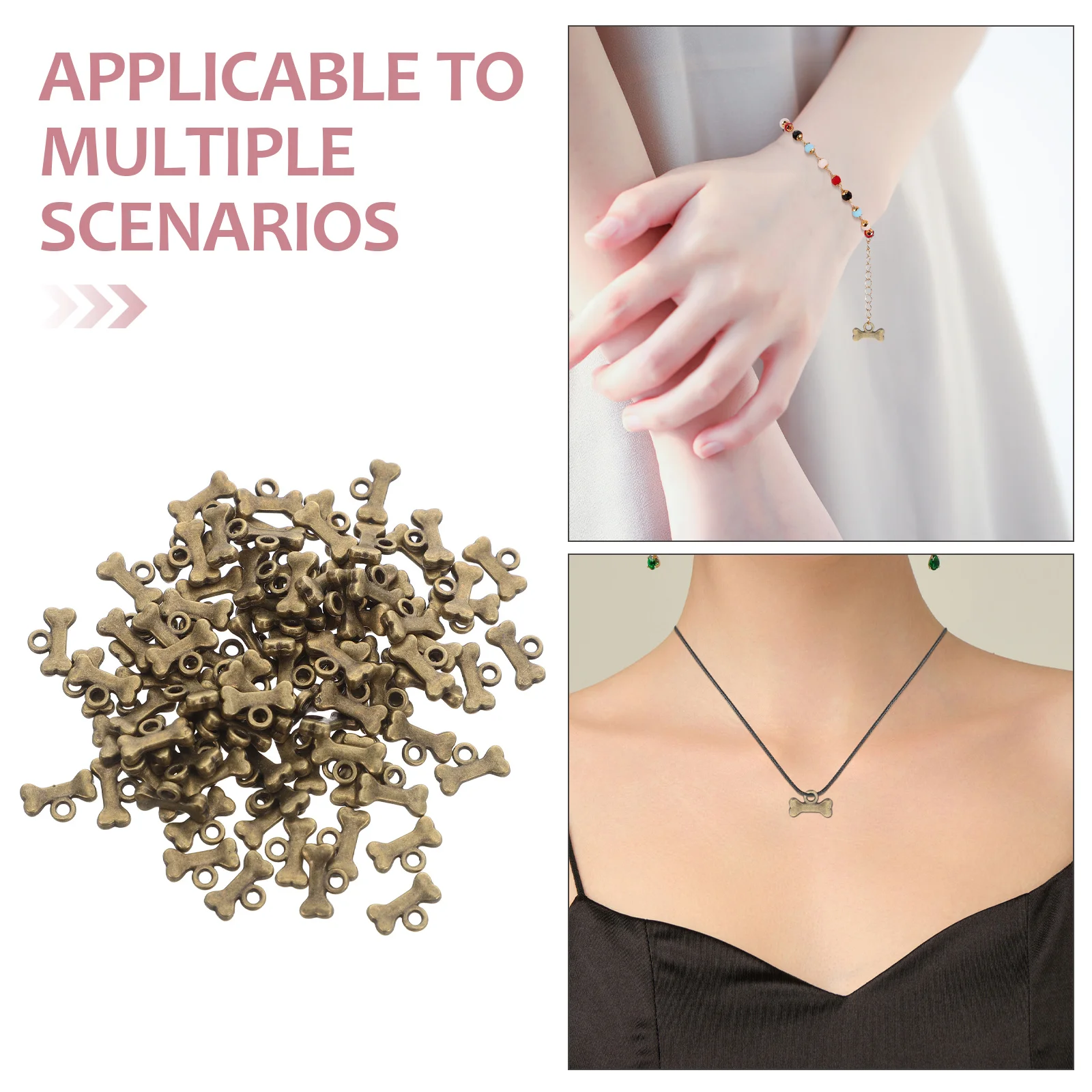 100 قطعة سحر عظمة الكلب سبائك الزنك المعلقات الحرفية العتيقة DIY بها بنفسك صنع المجوهرات أساور القلائد اكسسوارات #6