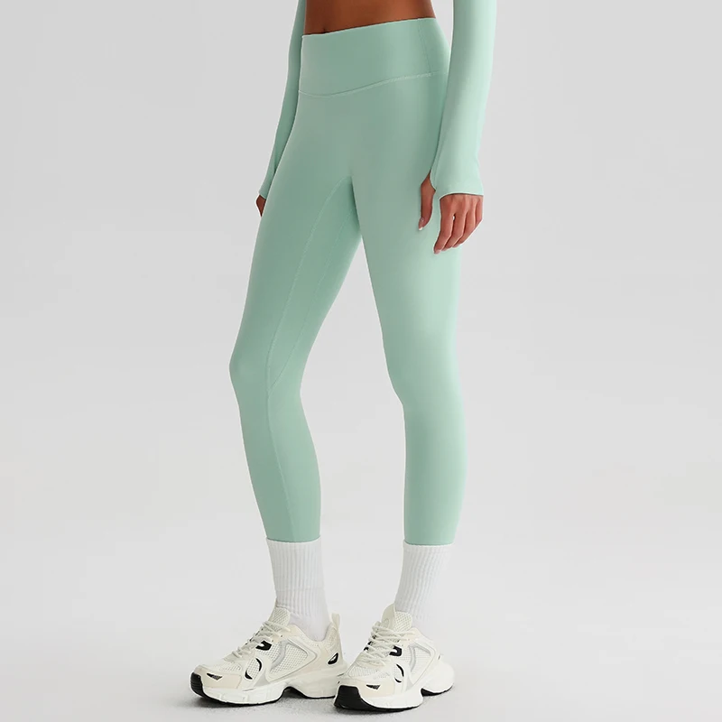 

Женские леггинсы для тренировок из переработанного полиэстера, скрытые леггинсы со средней посадкой для спортзала, леггинсы без переднего шва, плотные дышащие штаны для йоги