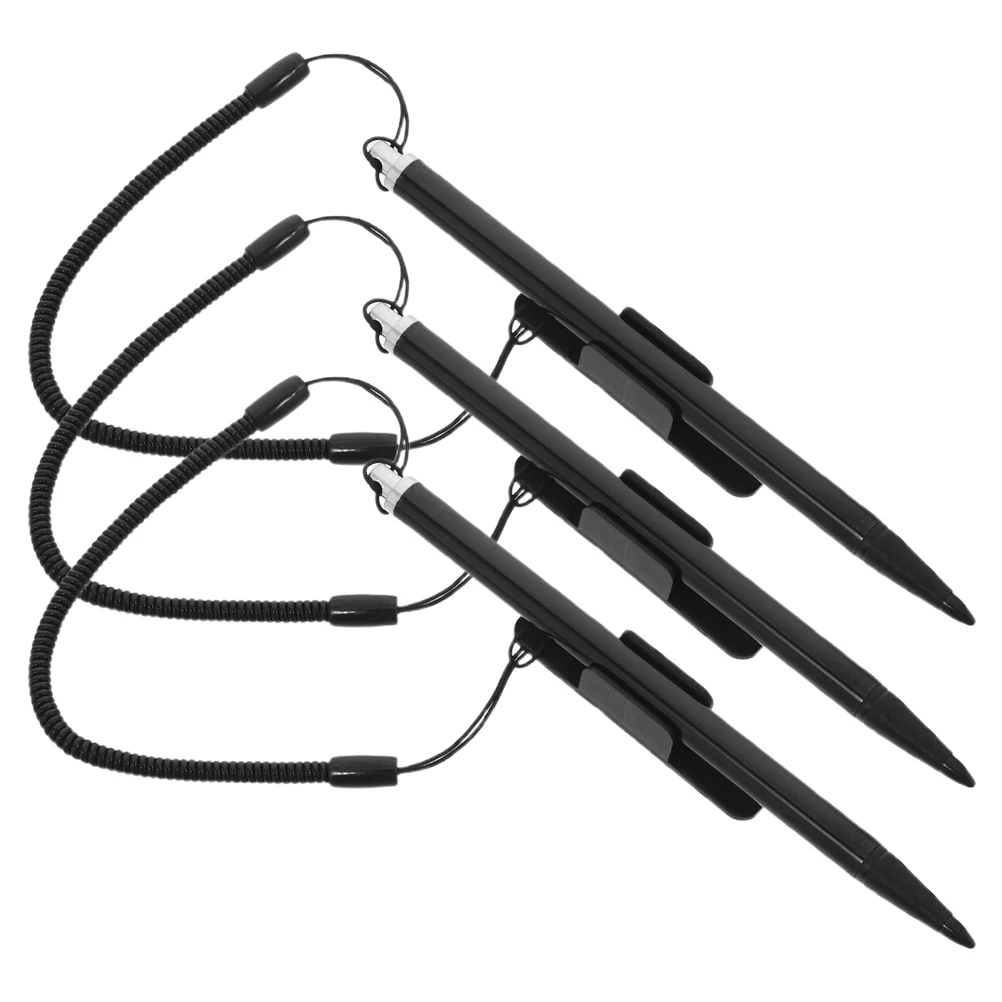 

3 pcs Resistive Screen Stylus Durable Metal Touch Pen High Precision Writing Drawing Note-taking Anti-loss Holder