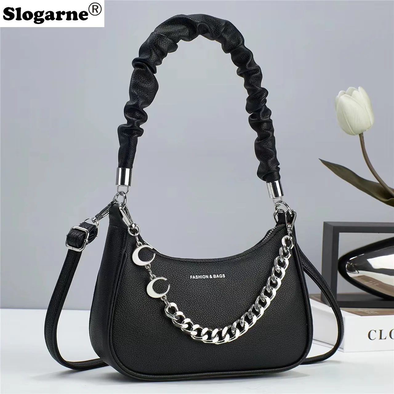 

2025 New Women Underarm Bag Ladies Fashion Soft Leather Shoulder Versatile Chain Crossbody Bag High Quality Small Square Handbag