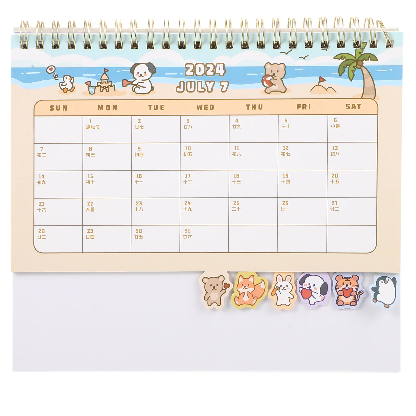 

Time Schedule Calendar 2024 Flip Cartoon Desk Standing Style Portable 2023-2024