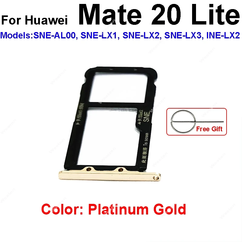 Sim Card Tray Holder For Huawei Mate 20 Lite Sim  Reader Card Slot Adapters For Huawei Maimang 7 Card Socket Repair Parts