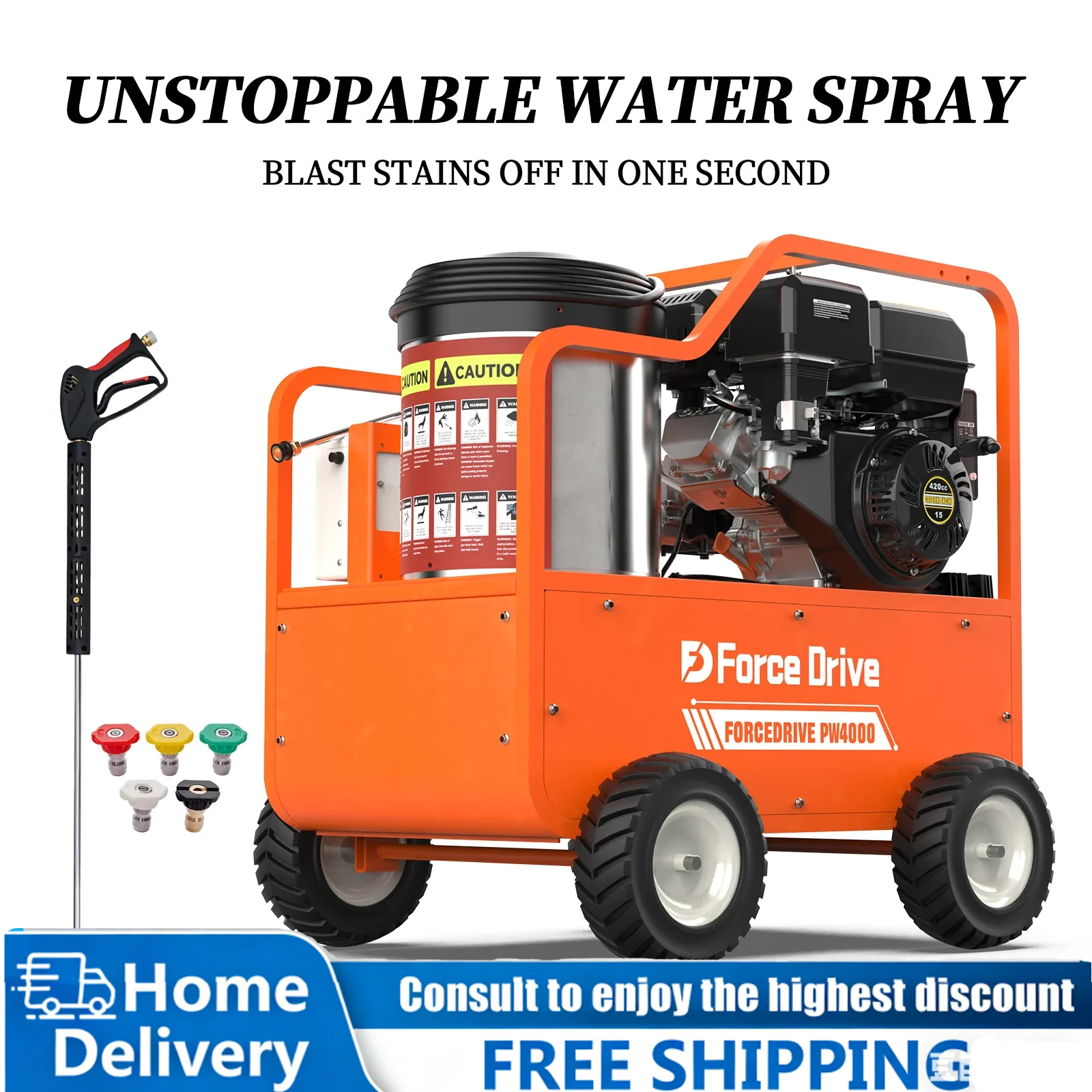 

Commercial Hot PW4000 Diesel Hot Water Car Wash Machine | 280Bar 13.5HP | 0-100°C Heating | Commercial Vehicle & Fleet Cleaner