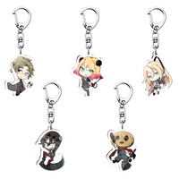 Anime Angels of Death Keychain Cartoon Figure Satsuriku No Tenshi Foster Isaac Rachel Acrylic Pendants Cute Key Ring Gift