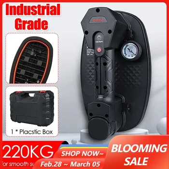Ventosa elettrica a vuoto con carico da 220 kg con manometro Pompa d'aria Sollevatore per piastrelle in vetro Potenti ventose con batteria da 1500 mAh