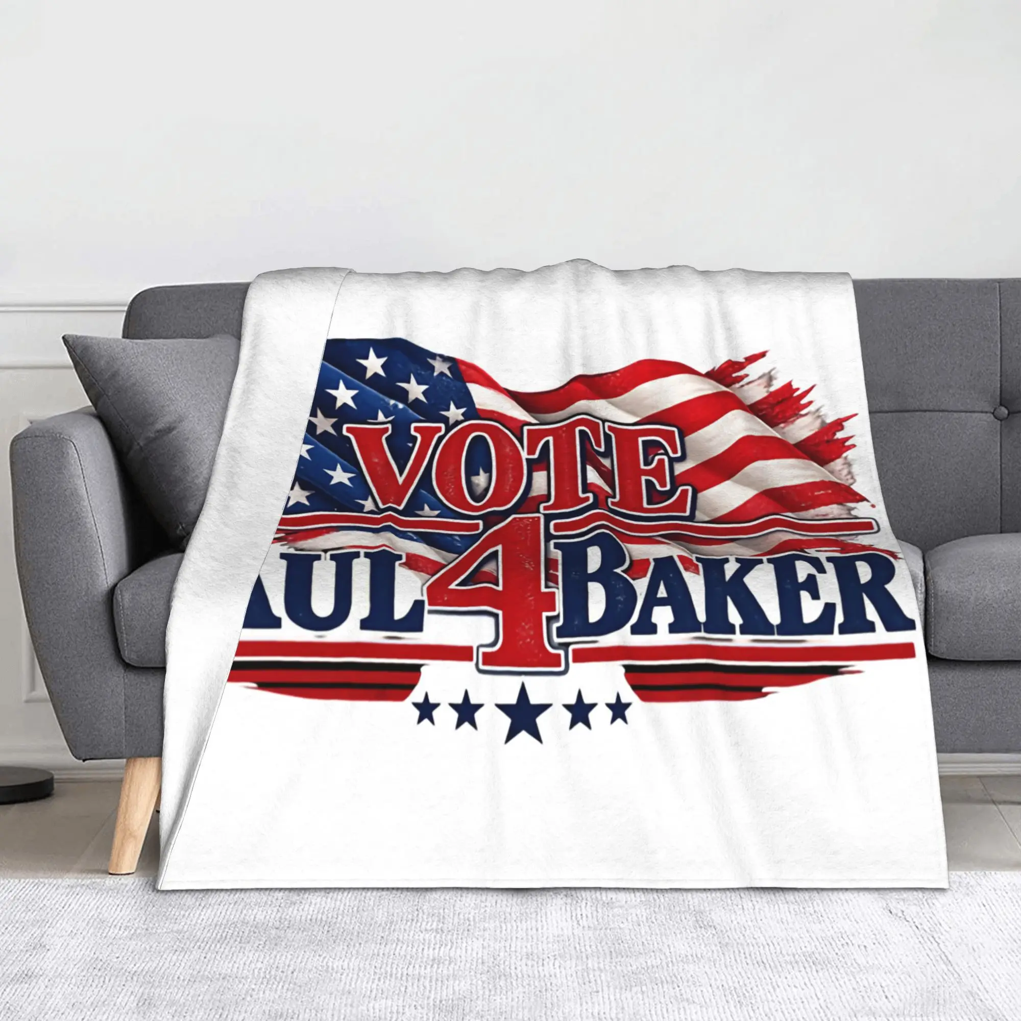 Vote Paul 4 Baker American Flag Blanket Cover   Flannel Throw Blankets Airplane Travel Decoration Ultra-Soft Warm Bedsprea