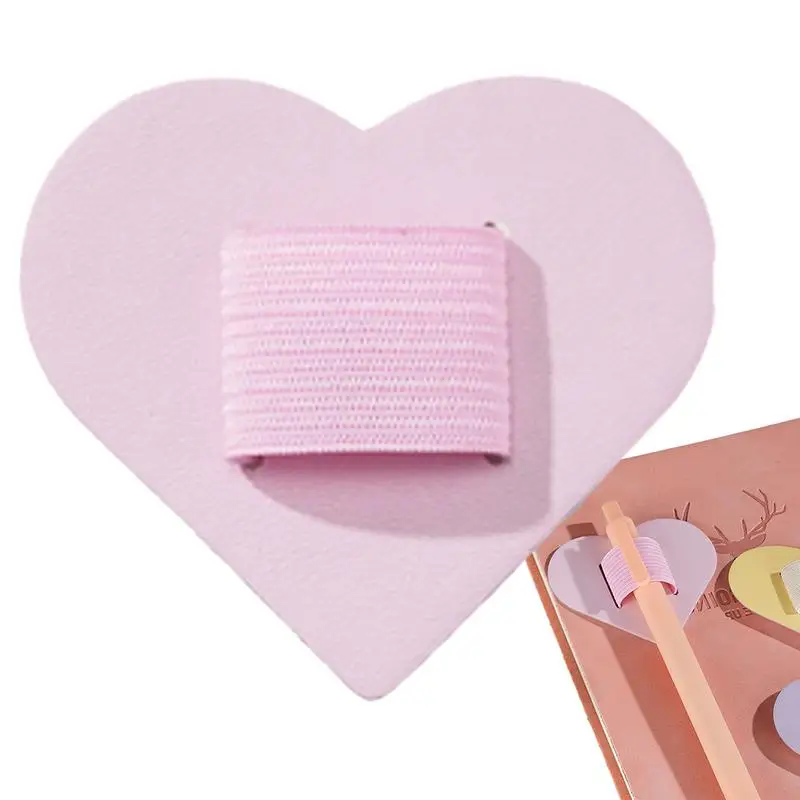 Pen Clip Holder Pencil Holder For Binder With Heart Design Adhesive Marker Holder For Desk Clipboard Pen Holder 10 Pcs PU