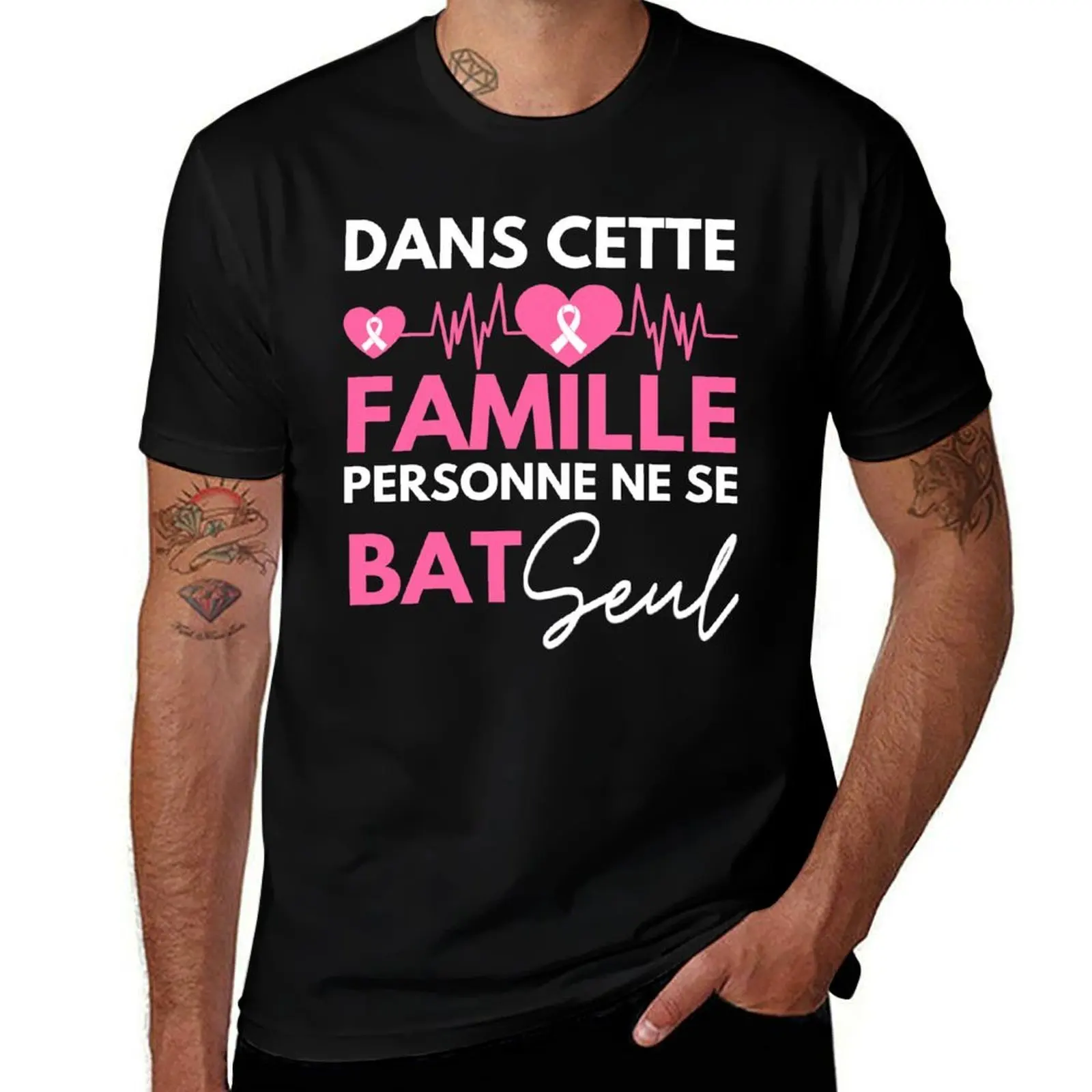 Octobre Ruban Rose, cancer du sein T-Shirt cotton t shirt pack T-Shirt