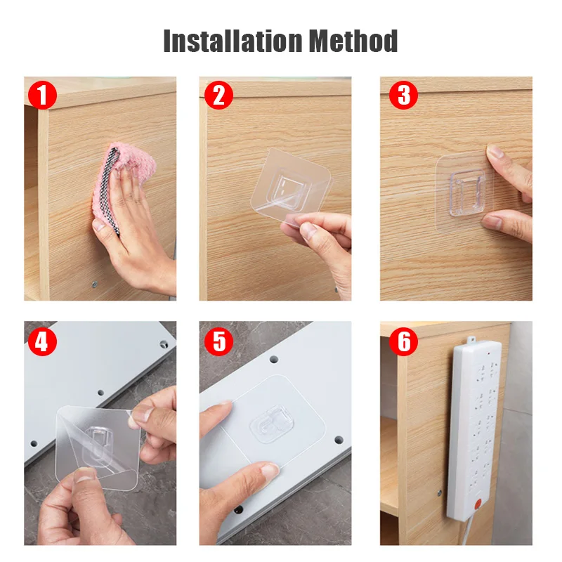 Self Adhesive Snap Fastener Holder Multipurpose Non Punching No Trace Wall Hook Power Strip Router Tissue Box Storage Bracket