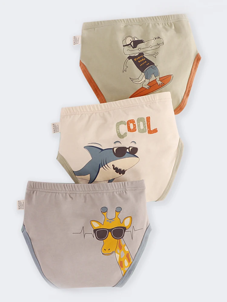 LJMOFA 3PCS/Lot Children Baby Boy Briefs Cotton Soft Underwear Toddler Kids Shorts Panties Elastic Waist Cartoon Underpants B314