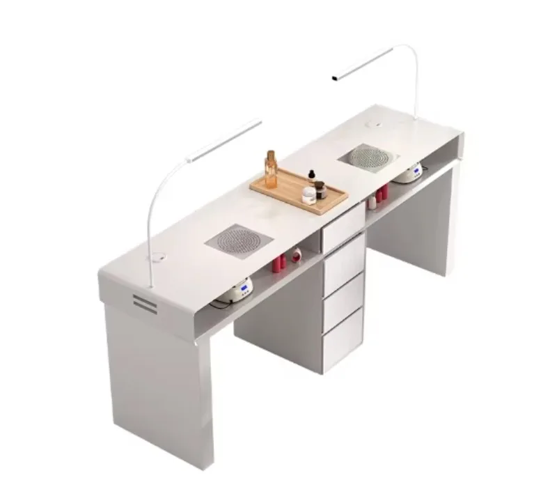Discounted light luxury multi-function manicure table with lamp and single vacuum cleaner