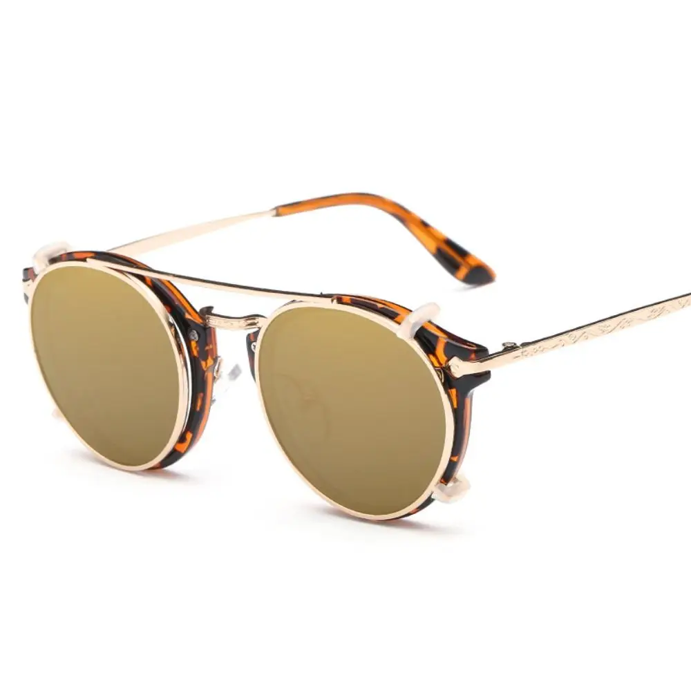 Korean Double Layer Steampunk Flip-Up Sunglasses Flip Cover Black Shades Glasses Punk Eyeglasses Two Usage Outdoor Sunglasses