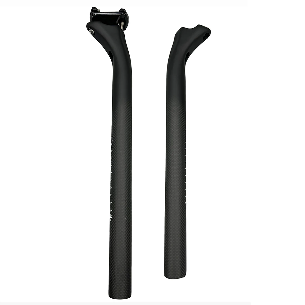 Matte Carbon Fiber Seatpost for MTB and Road Bicycles, Light Seat Tube, No Logo, 27.2mm, 30.8mm, 31.6mm, 3K