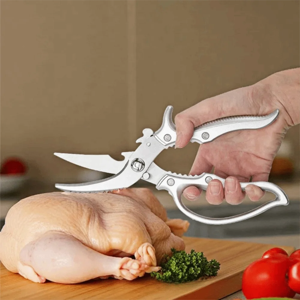 Practical Steel Chicken Bone Shear Rust-proof Hard Kitchen Scissor Thickened Sharp BBQ Scissor Fish