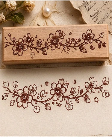 Houten kant rubberstempel patroon serie voor scrapbooking, knutseldecoratie en handgemaakte agenda's