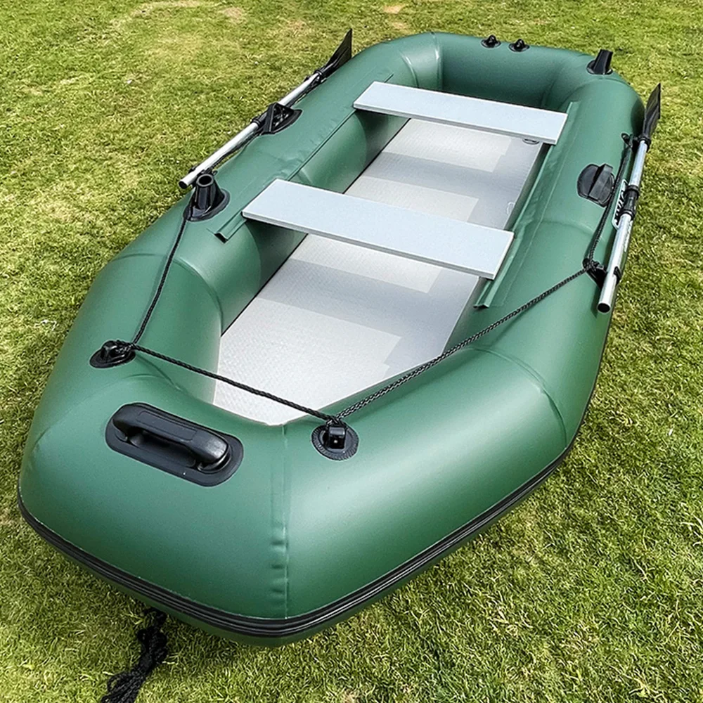 

2.6M Inflatable Fishing Boat PVC Rowing Kayak Jet Ski Boat for 3-4 Person Air Mat Floor Canoe with Accessoriespromote sales