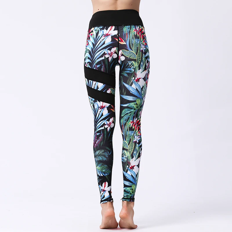Fitness Yoga Pants Training Leggings Gym Sport 2021 Slim Booty High Waist Tights Running Jogging Tummy Control Printed Trousers