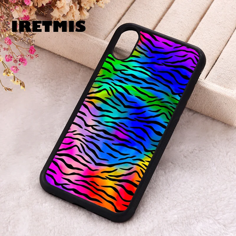 Iretmis Phone Cover Case For iPhone X XS Max XR 11 12 13 PRO MINI 14 15 16 Plus Rubber Silicone TPU Tiger Stripes