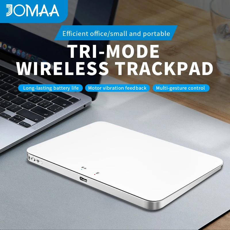 Rechargable Bluetooth/2.4G/Wired Function Trackpad for Win8/Mac OS 10/iOS Above,Portable Multi-Gesture Wireless Touchpad Mouse