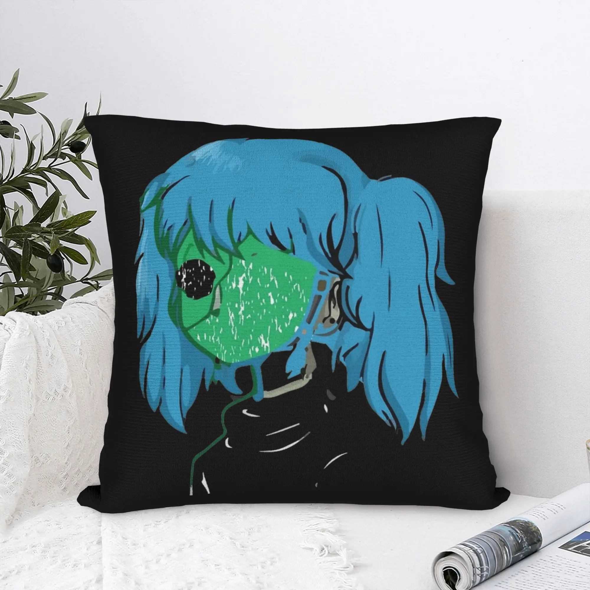 Funda de almohada con estampado de Sally Face, funda de cojín decorativa de poliéster, funda de almohada cuadrada para el hogar, 18''