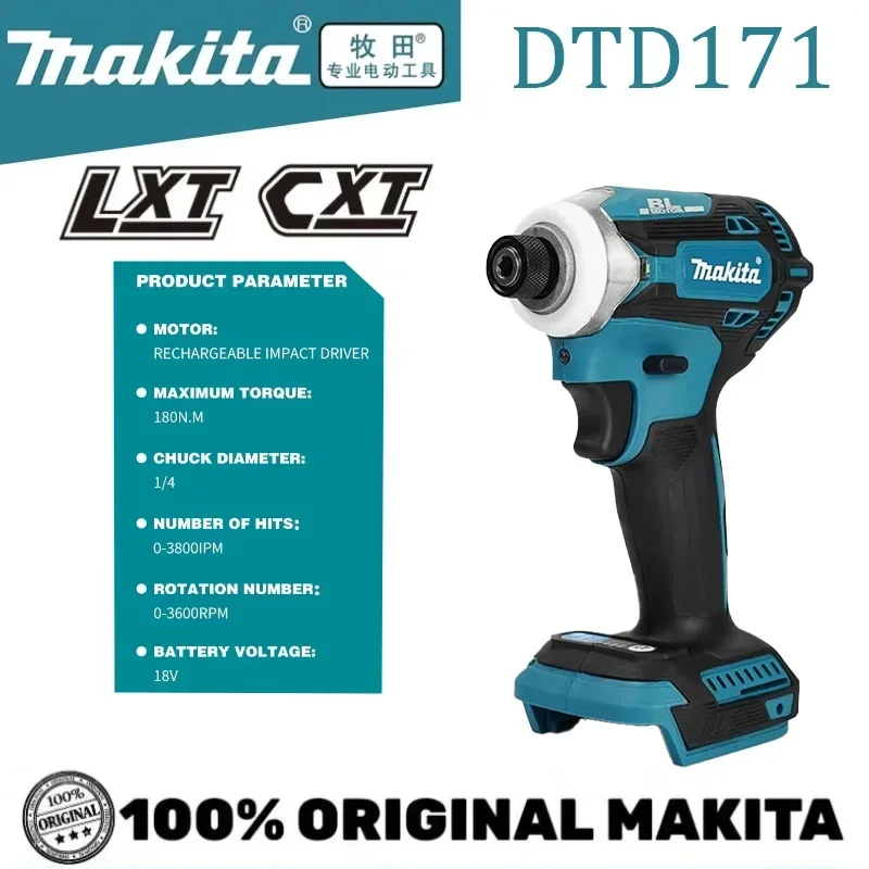 💯 100% オリジナルマキタ DTD171 18V ブラシレスインパクトドライバー充電式ドライバードリルコードレス電動工具