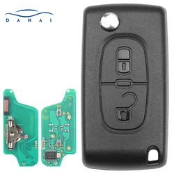 dahai 0523 / 2BT 433MHz ID46 Pilot zdalnego sterowania do Peugeot 407 308 307 208 207 Partner Citroen C1 C2 C3 Flip 2/3 Button -VA2/HU83