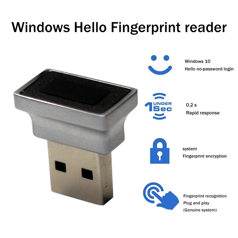1 PCS Computer USB Fingerprint Lock USB Fingerprint Scanner For Windows 10 11 Hello USB Fingerprint Sign-In Unlock Module