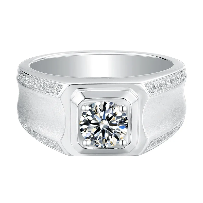 ICEBLING الفاخرة مثلج خارج الماس الرجال مويسانيتي خاتم 925 فضة 1-3 قيراط VVS خاتم غرامة مجوهرات مع شهادة GRA