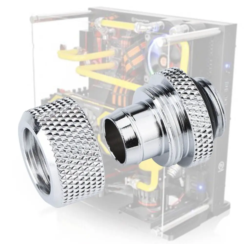 2PCS G1/4 Thread Flexible Tube Connector Tighten O-Ring Black/ Silver Water Cooling Fitting Two Touch Design