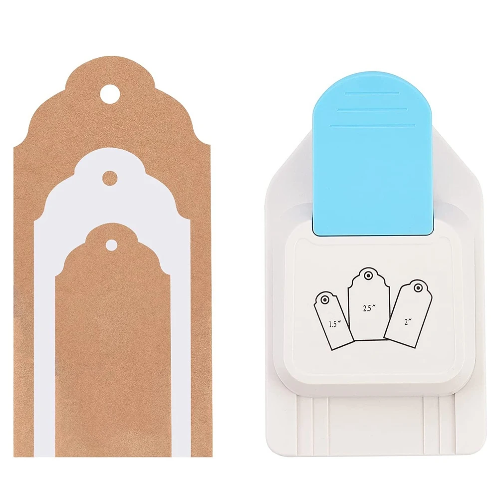 TA-Tag Punch Gift Tag Puncher 3 In 1 Paper Craft Tag Punch Tag Shape Lever Action Craft Punch For Paper Crafting