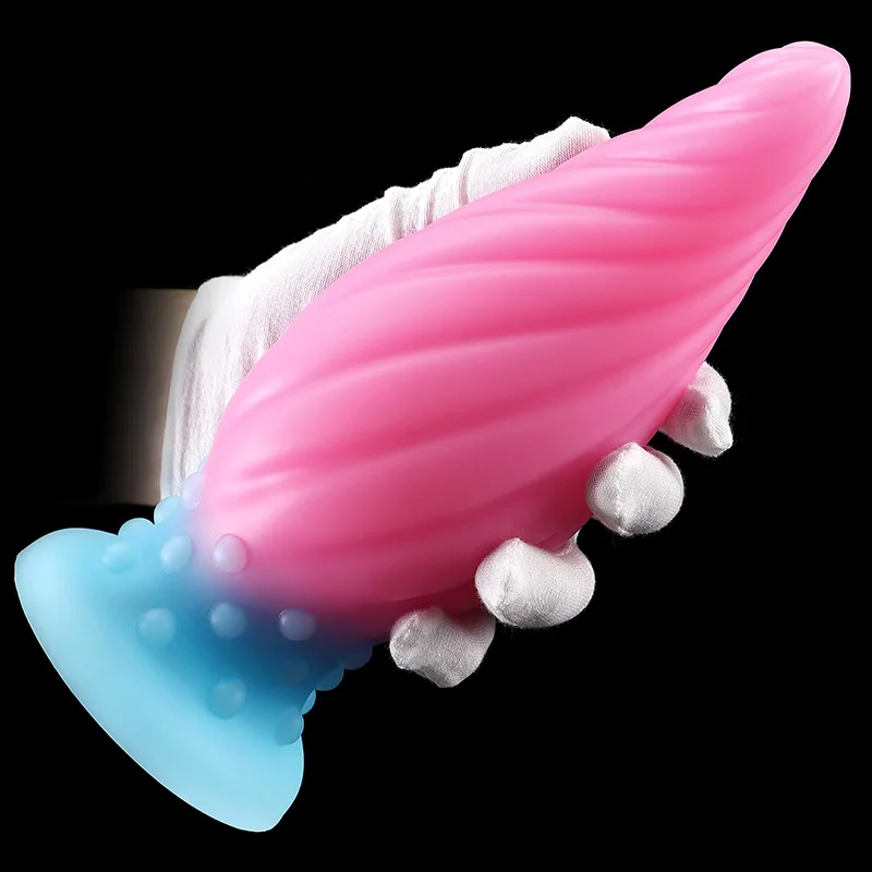 Colored Luminous Anal Plug Soft Spiral Big Butt Plug Anal Dilator Prostate Massager Sex Tys for Women Men Gay Adult Masturbator