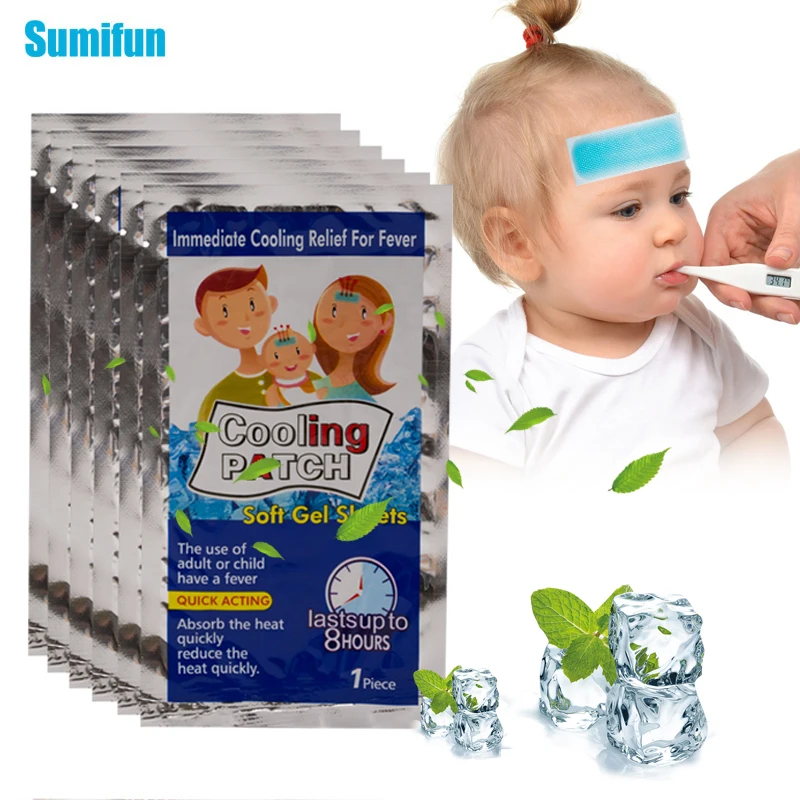 5-30Bags Baby Fever Down Patch Cooling Ice Gel Lower Temperature Polymer Hydrogel Sticker Relieve Headache Dizziness Plaster