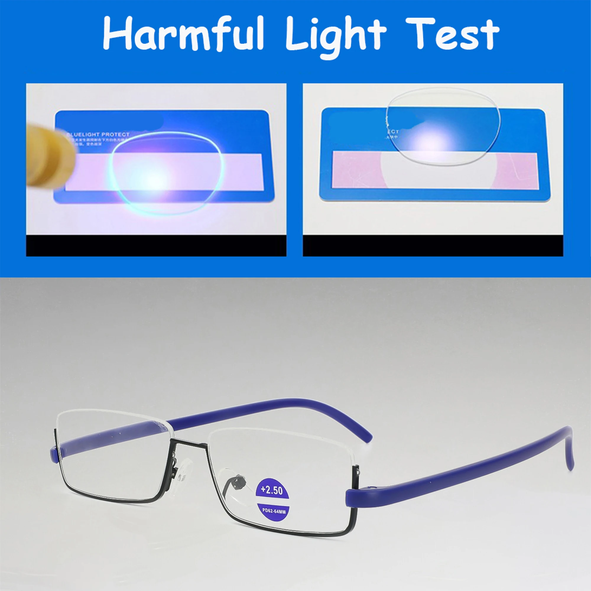 Fashion Reading Glasses Free Case As a Gift Ultra Narrow And Lightweight Semi-Rimless Design Metal Frame