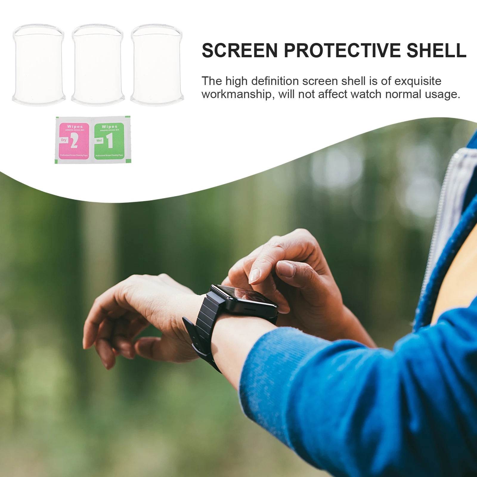 

3 Pcs Smart Watch Screen Protector Protective Shell Bracelet -Around Cover Anti-scratch Case