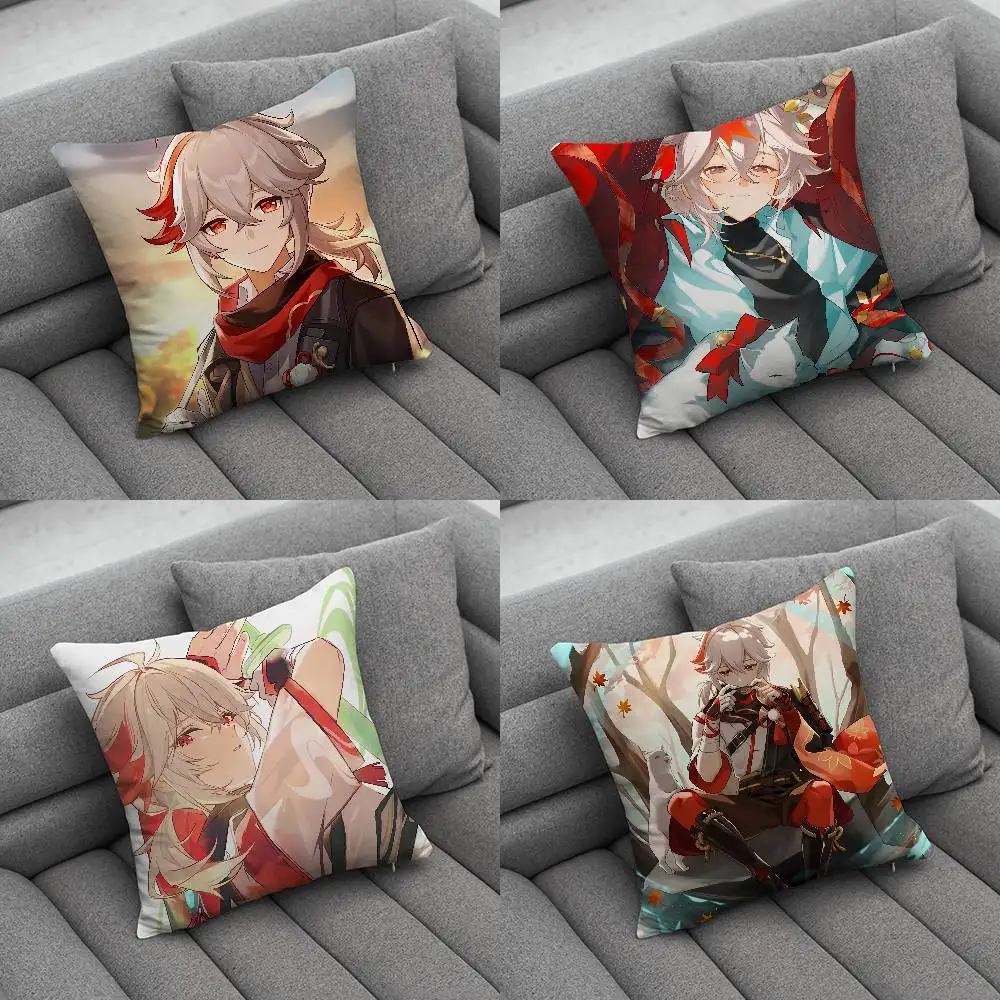 

Genshin K-Kaedehara Impact Kazuha Pillow Case For Home Bedroom Car Office Decoration Living Room Sofa Cushion Cover Suitable