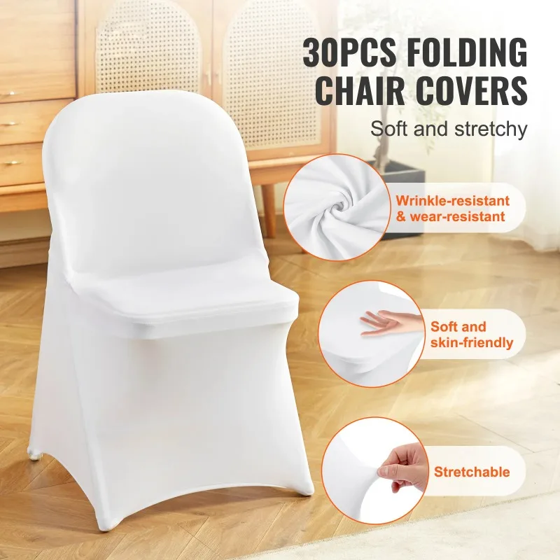 12 30Pcs Wedding Chair Covers Spandex Stretch Slipcover for Restaurant Banquet Hotel Dining Party Universal Chair Cover