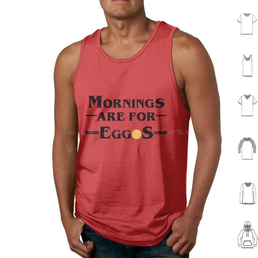 As manhãs são para ovos Regatas estampadas de algodão Onze Eggos Waffle Onze