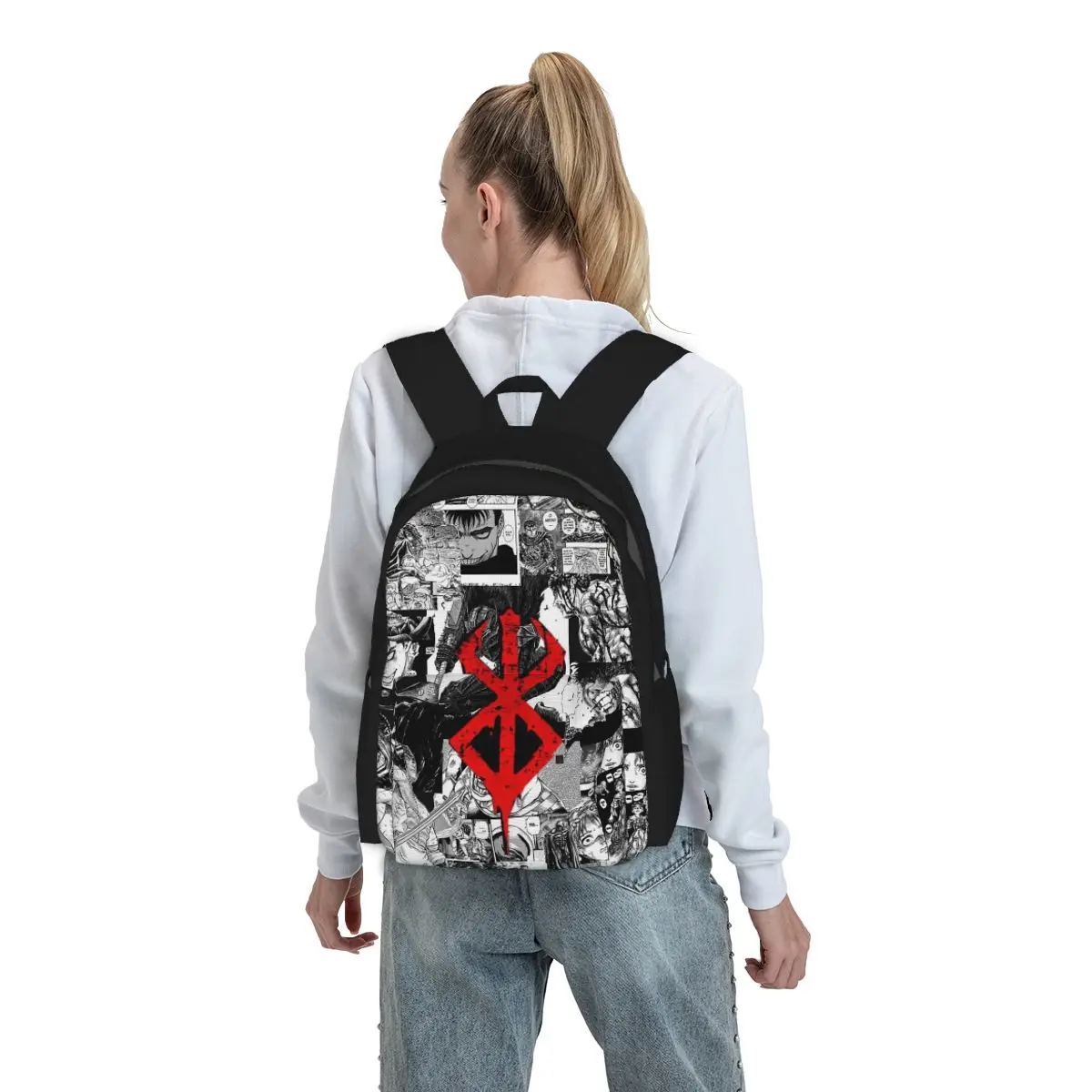 

Japan Anime Berserk Swordsman Manga Guts Backpack Student BookBag Kids School Bag Computer Shoulder Bags for Men Women