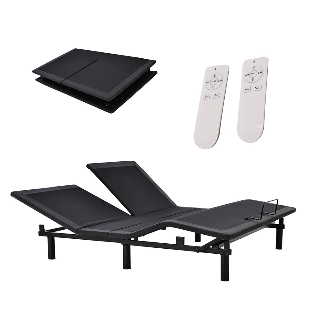 Electric Adjustable Bed Frame With App Control Smart Split King Size Bedroom Sets Adjustable Smart Hotel Bed Frame