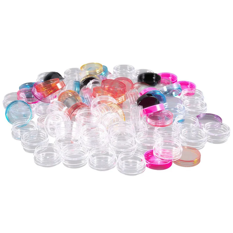 AA49 Barattoli di plastica da 250 pezzi Contenitore cosmetico vuoto con coperchio per cremi Conservazione di campioni di trucco, 5 G, 10 colori